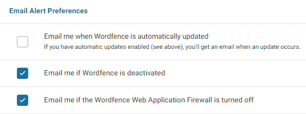 Wordfence Email Alerts