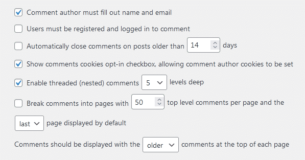 Discussion Settings